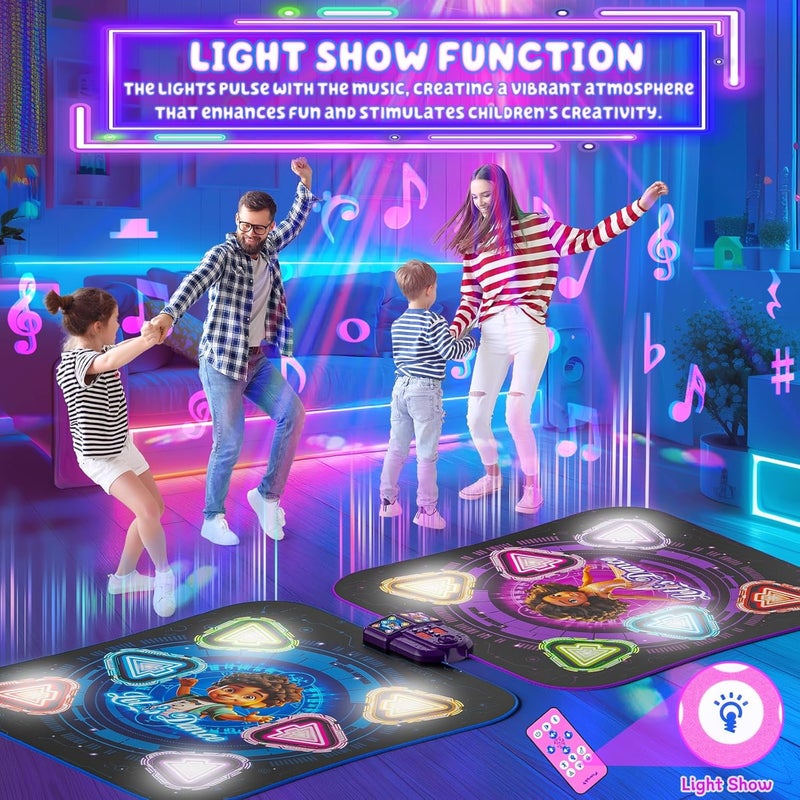 Surelect Store Dance Mat, 2025 Light Up 2-Player Opposing Dance Pad with Single & Double Player Modes, 12-Button Kids Music Toys with Bluetooth, Birthday for 3-12 Year Old Boys Girls - Image 4
